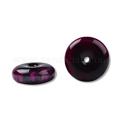 Abalorios de resina, de piedras preciosas de imitación, plano y redondo, púrpura, 25x10mm, agujero: 2.6~2.8 mm