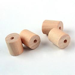 Cuentas de madera sin terminar, cuentas de madera natural, sin plomo, columna, 17x15mm, agujero: 4 mm