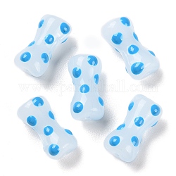 Handgemachte Glasperlen holprige, mit Emaille, Kolumne, Deep-Sky-blau, 17.5x9x8 mm, Bohrung: 1.4 mm