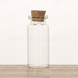 ガラスのコルク瓶の飾り  ガラスの空のウィッシングボトル  コラム  透明  2.2x5cm  容量：10ml（0.34fl.oz）