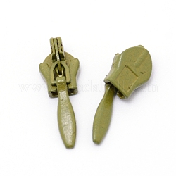 Iron Invisible Zipper Pull Slider Head, for Clothes DIY Sewing Accessories, Olive Drab, 2.5x0.88x0.6cm
