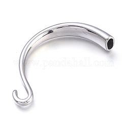 304 Stainless Steel Hook Clasps, for Leather Cord Bracelets Making, Stainless Steel Color, 66.5x34x11mm, Hole: 4x8mm