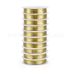 Alambre de joyería de cobre redondo, sin níquel, dorado, 28 calibre, 0.3mm, aproximadamente 82.02 pie (25 m) / rollo