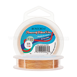 BENECREAT 24 Gauge/0.5mm Tarnish Resistant Twist Copper Wire 65.5 Feet/20m 3 Strands Jewelry Beading Wire for Jewelry Craft Making, Light Gold