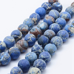 Fili di perle di diaspro imperiale naturale, tinto, smerigliato, tondo, dodger blu, 8mm, Foro: 1 mm, circa 51pcs/filo, 15.3 pollici (39 cm)