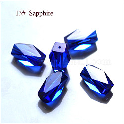 Имитация австрийских кристаллов, класс AAA, граненые, колонка, синие, 8x5.5 мм, отверстие : 0.7~0.9 мм