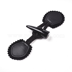 Botón de la resina, botón de palanca de cuerno de imitación de cuero, accesorios de costura, negro, 97x50x19mm