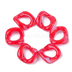 Acrylic Linking Rings, Quick Link Connectors, For Curb Chains Making, Imitation Gemstone Style, Twist, Red, 26.5x27.5x8mm, Hole: 17.5x11.5mm, about: 170pcs/500g