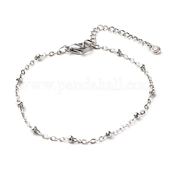 304 Stainless Steel Satellite Chain Bracelets, Stainless Steel Color, 7-1/2 inch(19cm)