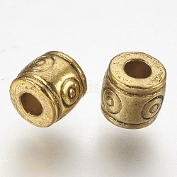 Perline stile tibetano, lega zinco, cadmio & nichel &piombo libero, colonna, oro antico, 6x6.5mm, foro: 2~3mm.