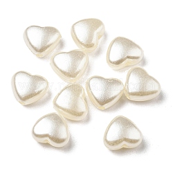 ABS Imitation Pearl Beads, Heart, 8x9x5mm, Hole: 1.5mm