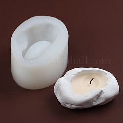 Moules en silicone pour bougeoir bricolage, moules de résine, pépites, pour la fabrication de bijoux de savon et de bougies, blanc, 8.9x7.2x4.9 cm, Diamètre intérieur: 4.7 cm