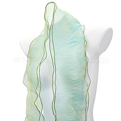 Cinta de ajuste de encaje plisado de poliéster color sirena, recorte de organza, para la ropa de decoración de diy, verde oliva oscuro, 4-3/4 pulgada (120~122 mm)