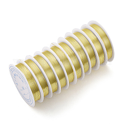 Alambre de joyería de cobre redondo, Plateado de larga duración, la luz de oro, 0.3mm, aproximadamente 51.18 pie (15.6 m) / rollo