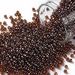 Cuentas de semillas redondas toho, Abalorios de la semilla japonés, (114) topacio ahumado de brillo transparente, 11/0, 2.2mm, agujero: 0.8 mm, aproximamente 50000 unidades / libra
