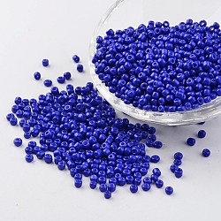 Выпечка краска стеклянные бусины, синие, 6/0, 4~5x3~4 мм, отверстие : 1~2 мм, Около 500 шт / 50 г, 50 г / мешок, 18 мешок/2 фунта