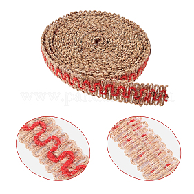 Гессеновая лента, джутовая лента, для изготовления рождественских поделок, разноцветные, 5/8 дюйм (17 мм), около 5 м / рулон, 4 цветов, 1roll / цвет, 4 рулонов / набор