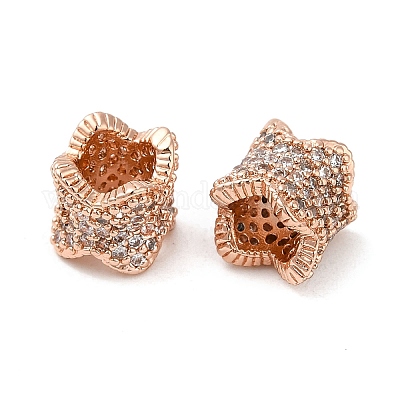 Стойки обшивки латунь кубического циркония европейский шариков KK-K349-08RG-1