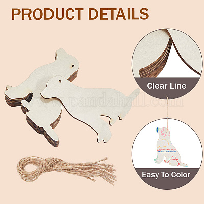 Незаконченный комплект деревянных больших подвесок WOOD-WH20014-003D-1