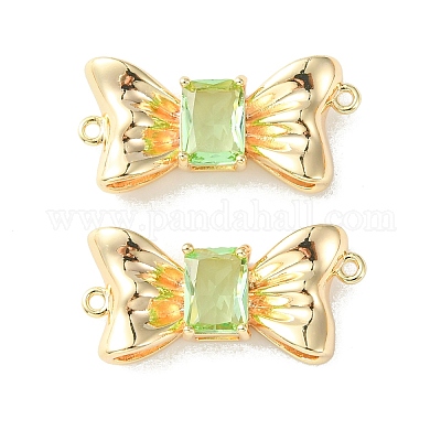 Шармы-соединители из латуни с паве из кубического циркония KK-L208-01G-04-1