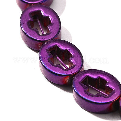 Гальванические нити из синтетических немагнитных гематитовых бусин G-L613-Z01-02C-1