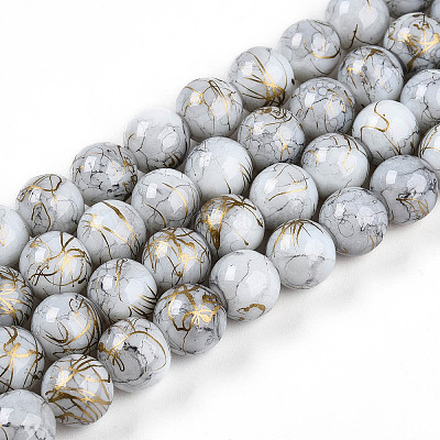 Выпечка окрашенные стеклянные бусины пряди X1-DGLA-N003-10mm-B01-1