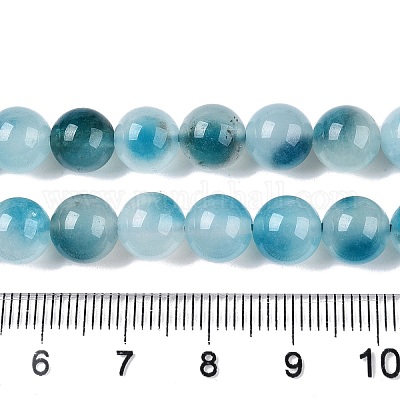 Окрашенные природные белый нефрит бисер пряди G-T138-8mm-210-7-1