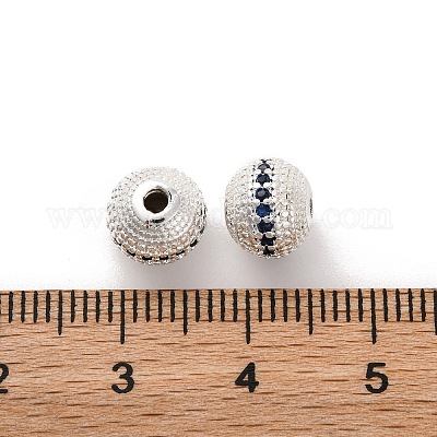 Латунные микро проложить кубического циркония бусы KK-C071-08S-02-1