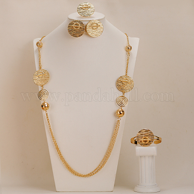 Изысканный плоский круглый браслет-манжета из цинкового сплава OM1652-1