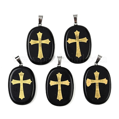 Природные подвески обсидиана G-S392-01I-1