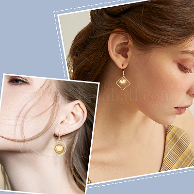 8 пара 8 стилей пустых стеклянных куполообразных сережек с подвесками EJEW-AB00004-1