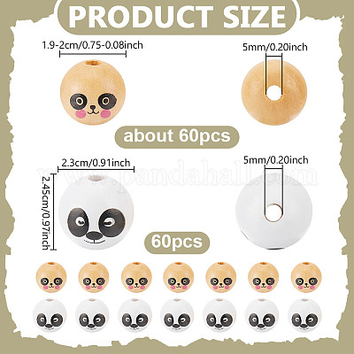 120 шт. 2 вида деревянных европейских бусин WOOD-NB0002-95-1