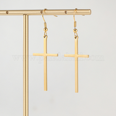 Классические минималистичные серьги-крестики из нержавеющей стали 201 SK8644-1