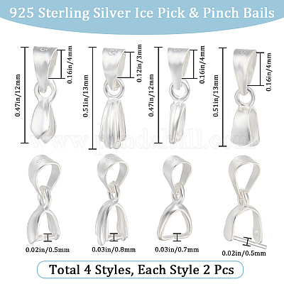 8 шт. 4 стиля 925 серебряных подвески STER-BBC0005-48S-1