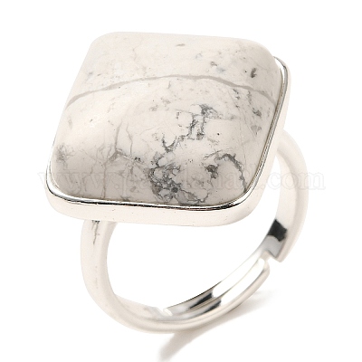 Регулируемые кольца из натурального говлита RJEW-H240-01S-18-1