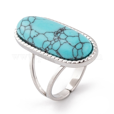 Овальные открытые манжетные кольца из нержавеющей стали 304 RJEW-G314-06P-1