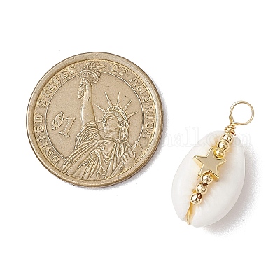 Подвески из натуральной медной проволоки из ракушек каури PALLOY-JF02932-03-1