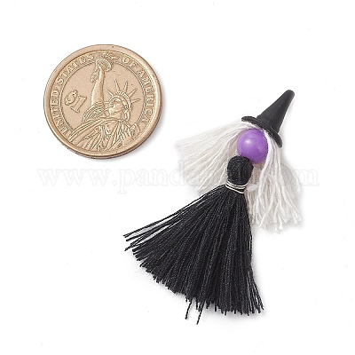 5 шт. 5-х цветные подвески-кисточки из полиэстера (хлопка) ручной работы PALLOY-JF04236-1