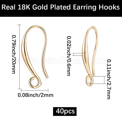 40 шт латунные серьги крючки&nbsp;KK-BBC0021-73-1