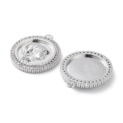 Латунные микропаве прозрачные подвески с фианитом KK-F871-40P-1