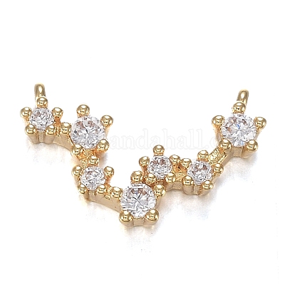 Кулоны из латуни с прозрачным фианитом ZIRC-F120-019G-11-1