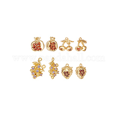 8 шт. 4 стиля латунные подвески с микропаве и кубическим цирконием KK-BC0013-87-1