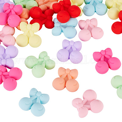 24 шт. 8 стиля вишневых экологически чистых силиконовых фокусных бусин пищевого класса&nbsp;SIL-TA0003-06-1