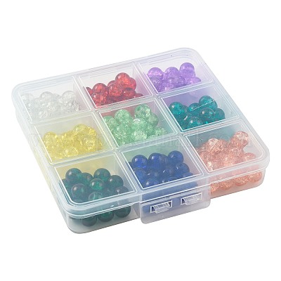 180шт. набор стеклянных бусин с эффектом кракле CCG-FS0001-03-1