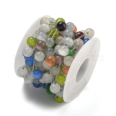 Нержавеющая сталь 304 со стеклянными звеньями «кошачий глаз» CHS-G038-08P-02-1