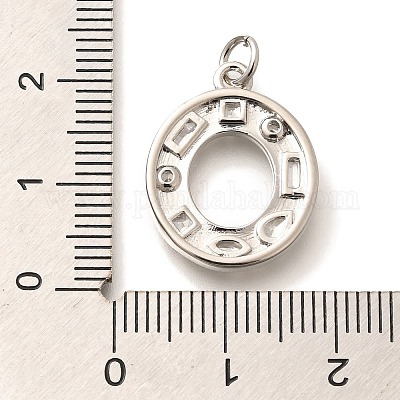 Латунные микропаве прозрачные подвески с фианитом KK-G521-01P-O-1