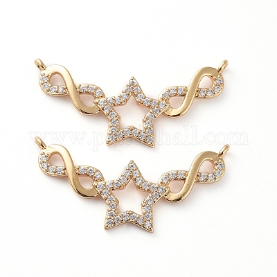 Латунные микропаве прозрачные подвески с фианитом ZIRC-L076-033G-1