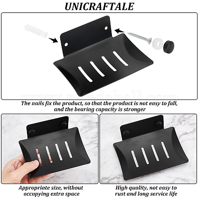 Shop UNICRAFTALE Black Soap Dishes 304 Stainless Steel Soap Holder