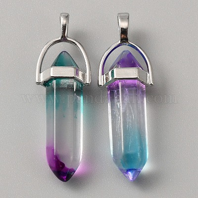 Стеклянные двойные заостренные подвески G-WH0016-41B-1