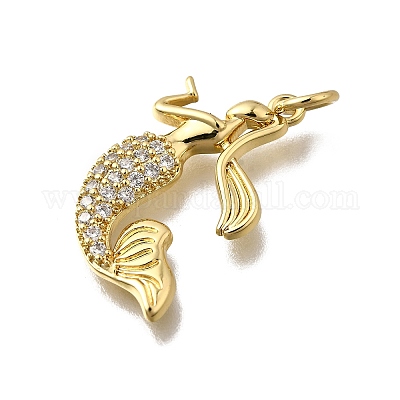 Латунные микропаве прозрачные подвески с фианитом KK-F899-06G-1